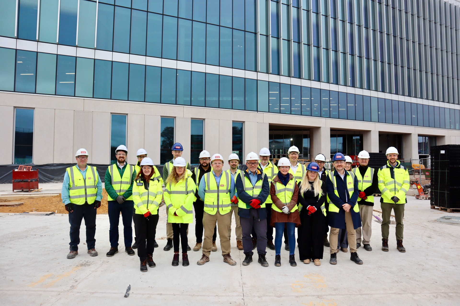 A group of people in hi vis tops at Bristol Temple Quarter